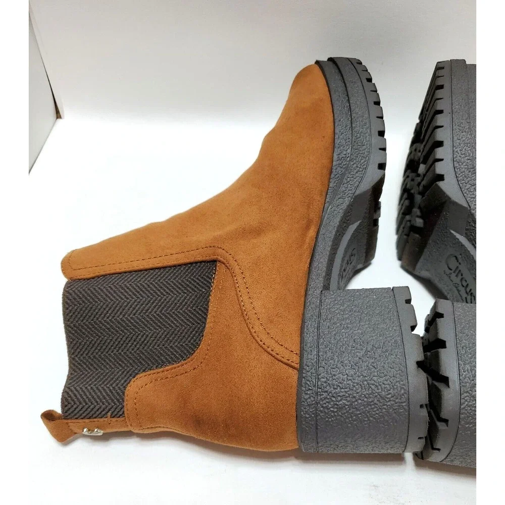 Sam Edelman Boots Womens 9.5M Lug Platform Cumberland Chunky Saddle Brown Circus